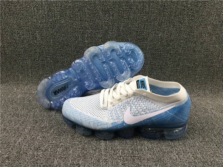 Nike Flyknit Air VaporMax 2018 Men's Running Shoes White Light blue